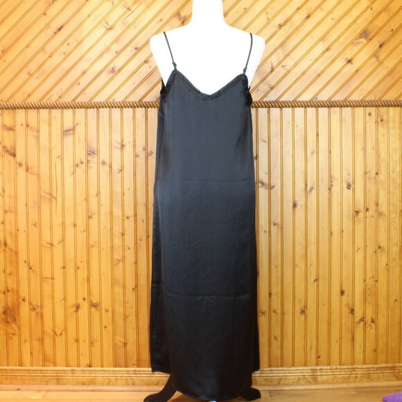 NWT Maison Cinqcent Maxi Slip Dress Black Satin Medium 500 House NYE Formal D173 - Picture 4 of 12